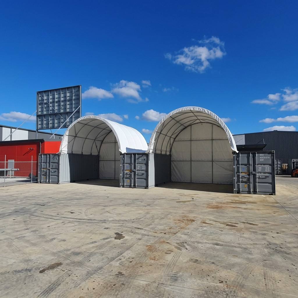 19.7'x19.7' Single Truss Shipping Container Storm Shelters with Fire-resistant PVC