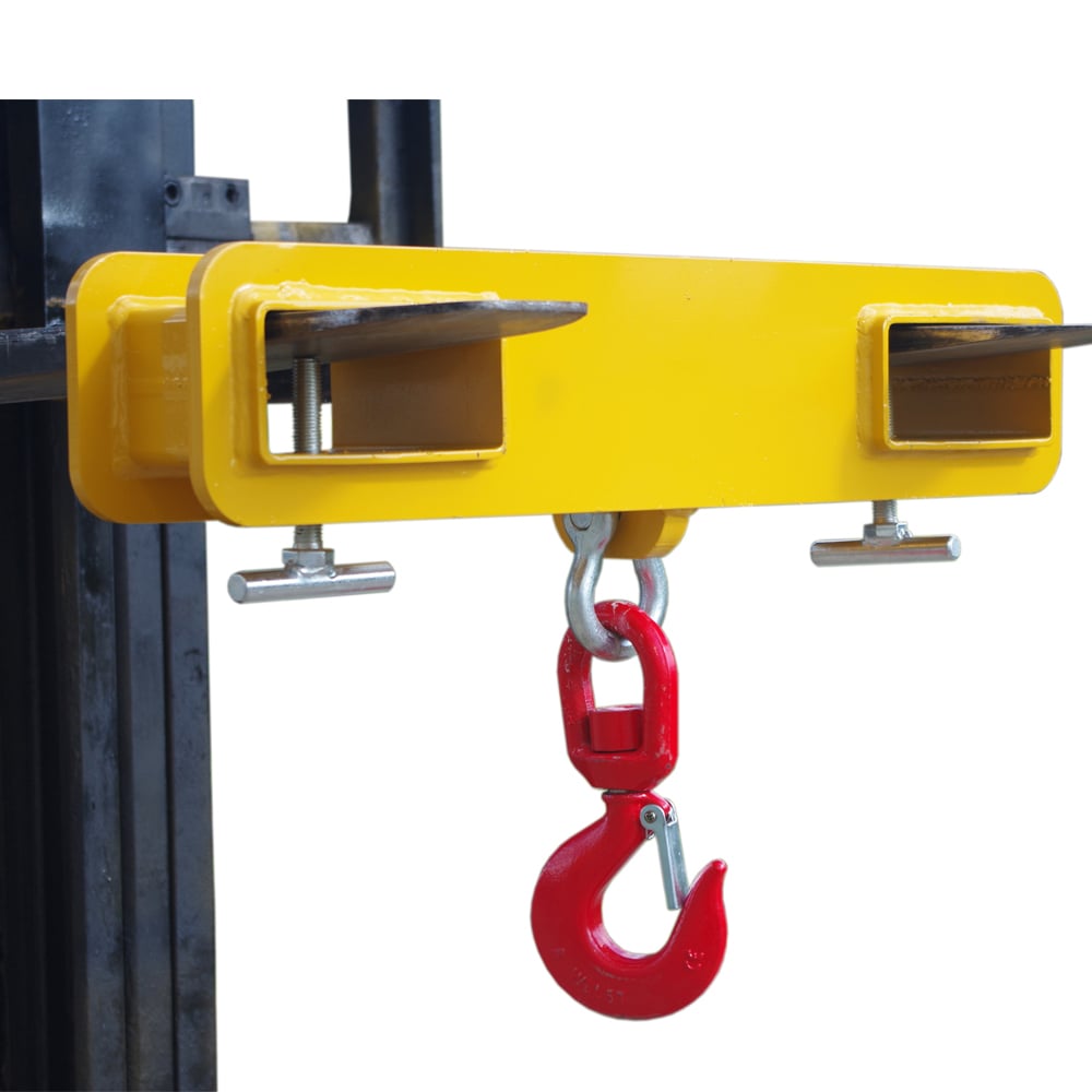 Accesorio de viga de elevación para grúa de carretilla elevadora, 1 t, 2,5 t, 4 t, 5 t; polipasto montado en horquilla con gancho para elevación de materiales