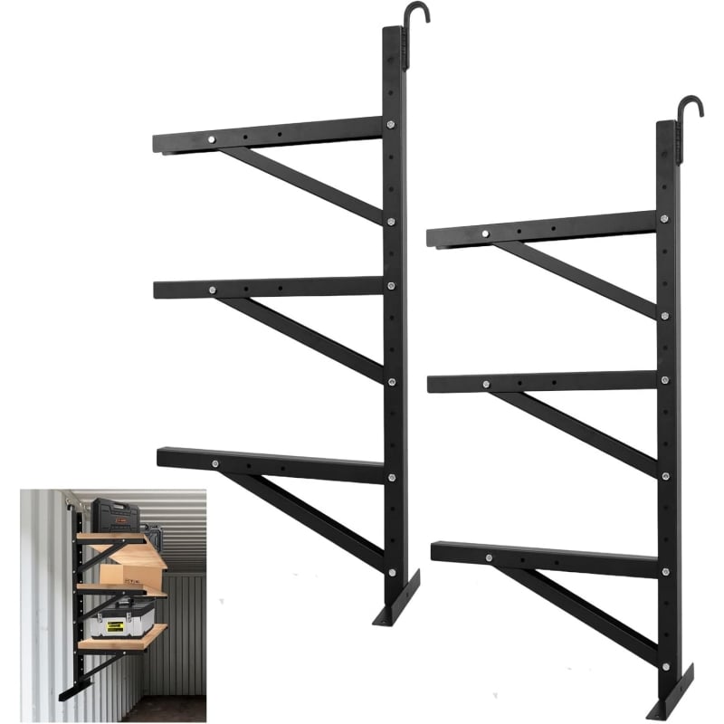 3 Tier Diy Cargo Container Adjustable Shelving Storage Rack Shipping Container Shelf Hanging Brackets