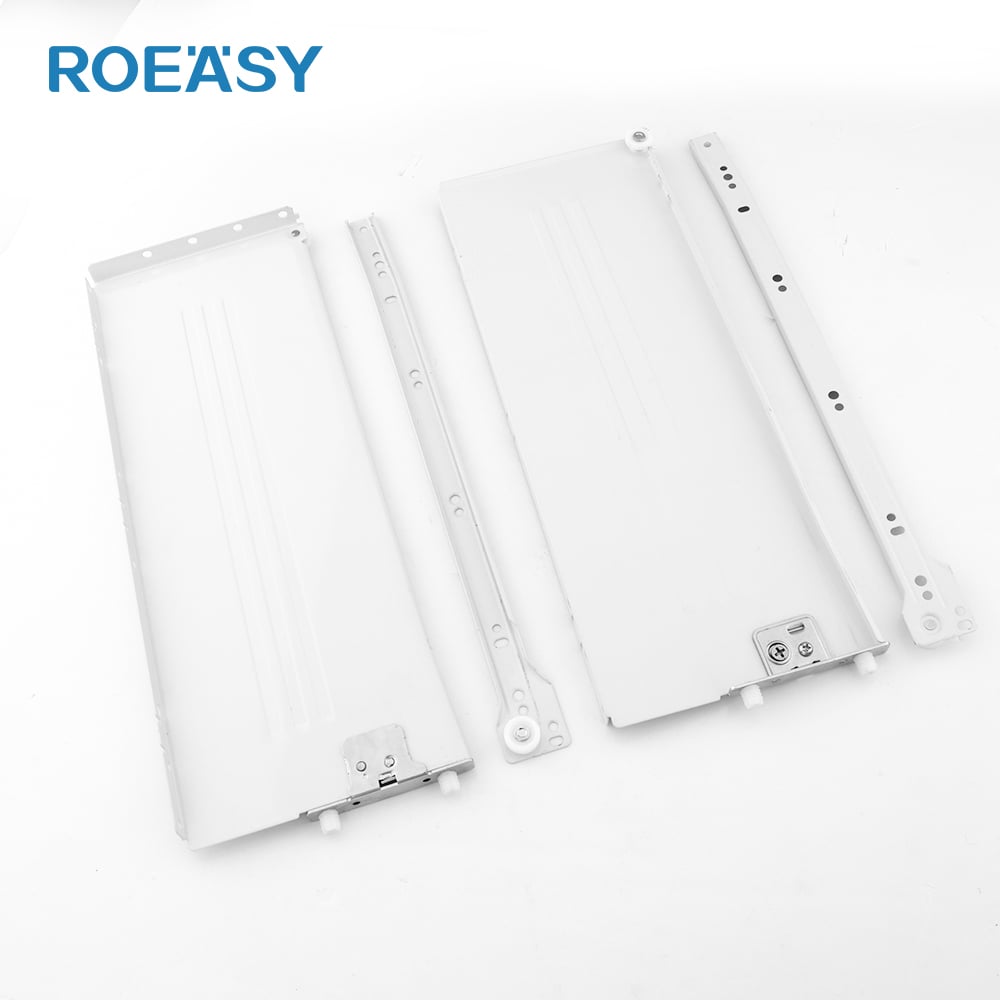 ROEASY MS-0303 150MM Sisi Panel Bubuk Dicat Rel Geser Laci Kotak Logam Roda Rel Geser Laci