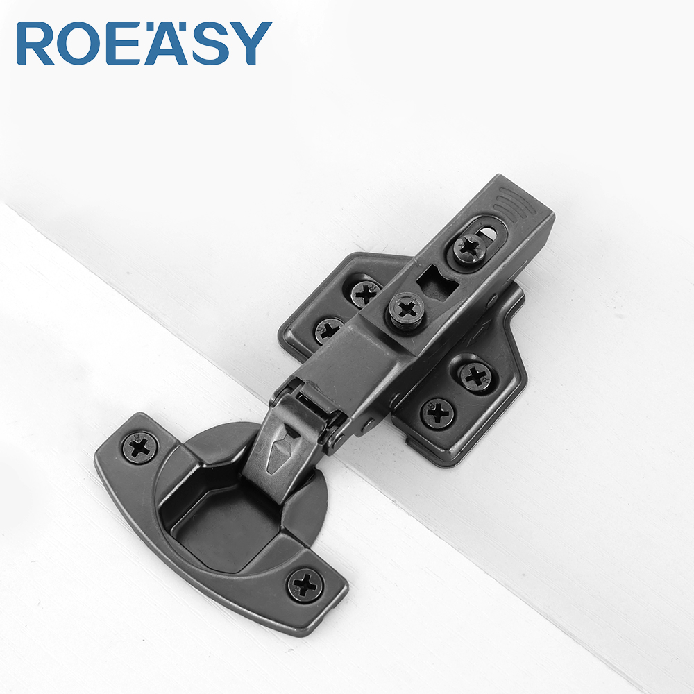 ROEASY CH-271AH-BN Silenzioso Buffer Muto Chiusura Lenta Cardine Fisso Tripli 8 Aste Mezzo Sovrapposto Cardine per Ante Mobili Idraulico