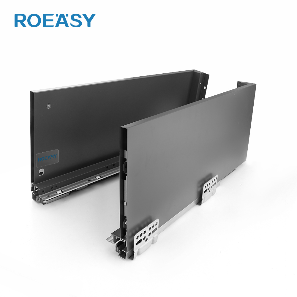 ROEASY TD-195PT 199MM Wyższy Szufladnik Płaski Pudełkowy Pełny Wyciąg Miekkie Zamykanie Suwak Szuflady Metalowy Kanał Szuflady