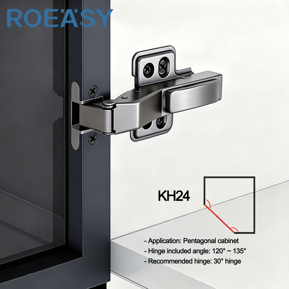 ROEASY KH24 KH25 KH26 KH27 KH28 Special Angles 30° / -30° / 45° / -45° / 90° Kitchen & Bathroom Cabinets Hydraulic Hinge for  Aluminum Frame Glass Door