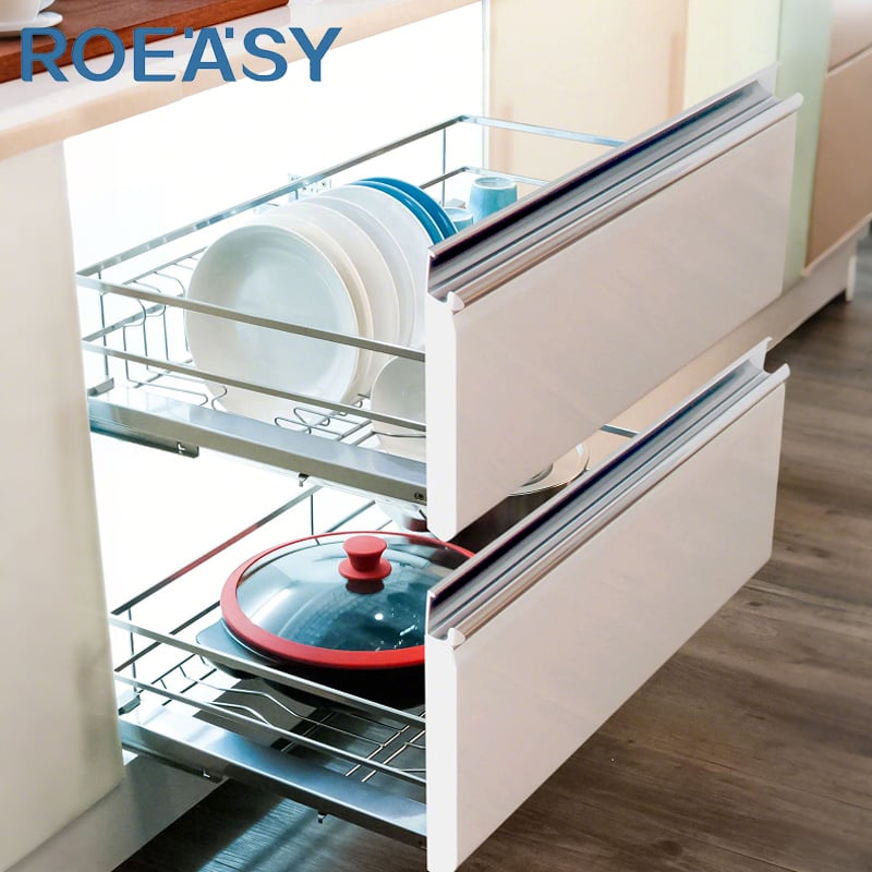  ROEASY DNA60/70/75/80/90(S/P ROEASY Pull-Out Drying Basket Tableware Storage Organizer Kitchen Utensils Storage Wire Basket Dish Rack for Kitchen Cabinets