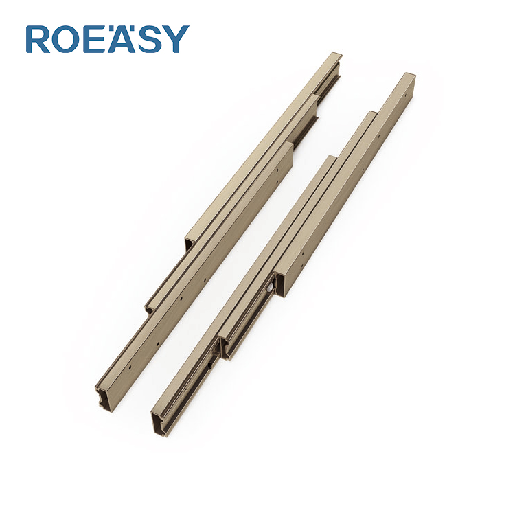 Mekanisme Rel Laci Meja Makan yang Dapat Diperpanjang ROEASY G5-450/G5-550/G5-650/G5-750 dengan Tiga Lipatan untuk Rel Kayu Furniture Dapur dan Meja Bay Window