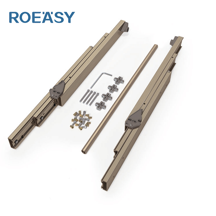 Rel Geser Meja Makan Retractable ROEASY G3-390/G3-540 dengan Empat Lipatan 390mm dan Tiga Lipatan 540mm dengan Mekanisme Geser Paralel Dorong