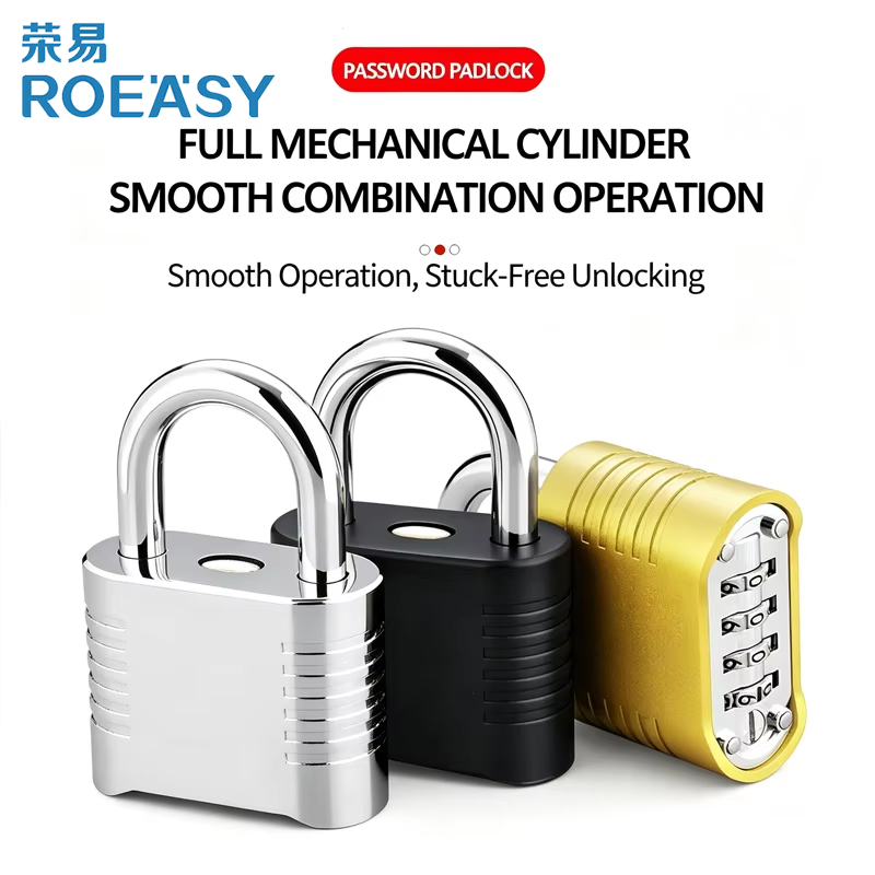 ROEASY Zinc Alloy Combination Padlock Waterproof Anti Rust Keyless 4 Digit Password Lock for Locker Cabinet Luggage