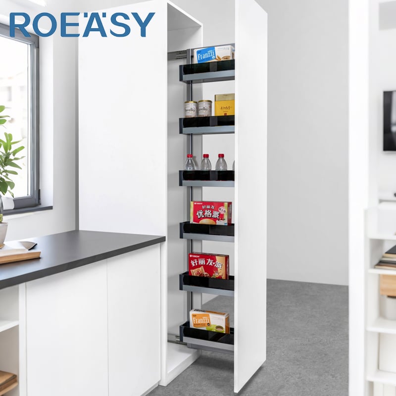 ROEASY DWD20/25(A/B/C)  DWI30/35/40(A/B/C) Kitchen Storage Organizer Multi Layer Pull Out Tall Pantry Basket Narrow Cabinet Pantry Unit
