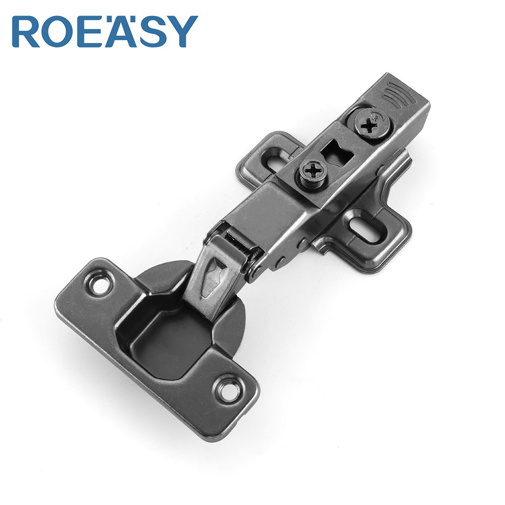 ROEASY 273AH-2D-PRO-BN Dwa Otworki Czarny Niklowany 8 Krążków Pół Nakładania Zawias Szafkowy Trzydrożny 2D Dostosowywalny