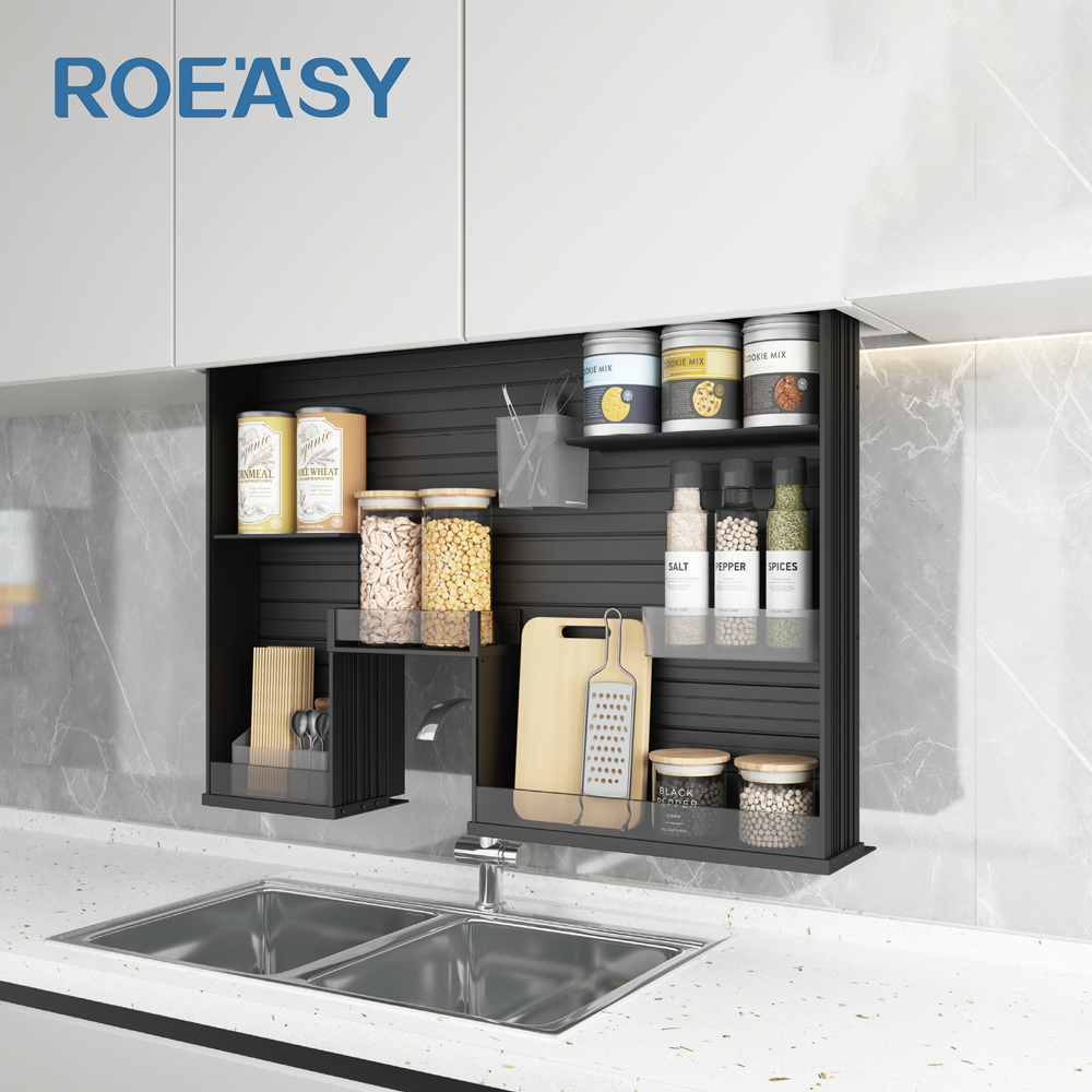 ROEASY KL-900SS-55 Intelligent Smart Shelves Anti-Pinch Over-Sink Cabinet Storage Anti-Pinch Mechanism Kitchen Overhead Cabinet Lifting