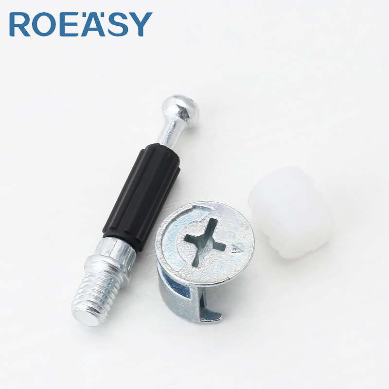 ROEASY 3 v 1 Minifixové skrutky na spojenie nábytku Plastový kolík excentrický kolík Nábytková skrutka kolík
