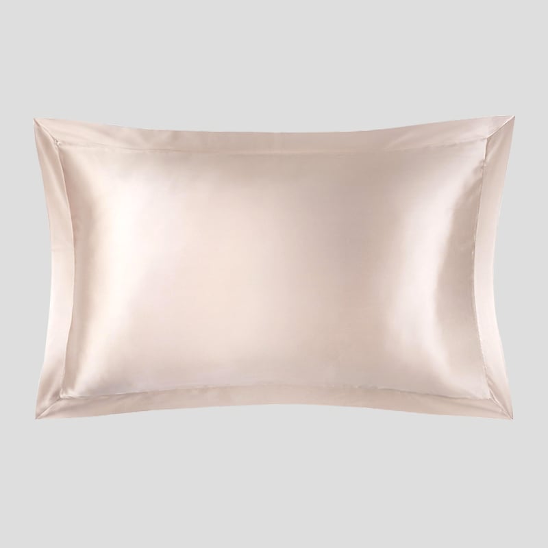 Custom LOGO 22 Momme Mulberry Silk Pillowcase With 5cm Border Hidden Zipper Closure Customised