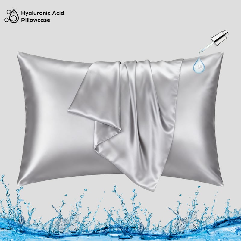 Wholesale 22 Momme 100% Mulberry Silk Hyaluronic Acid Infused Silk Pillowcase Custom Size Silk Pillow case 