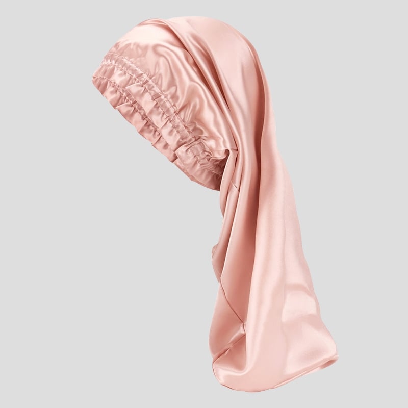 Custom LOGO 16/19/22 Momme High Quality 100% Silk Head Wraps Wholesale 57*34CM Long Style Silk Bonnet Pure Silk Turban Towel