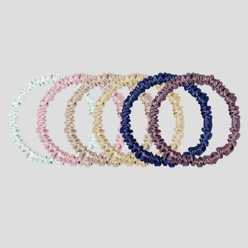 1cm Small Silk Scrunchies Customized Size Pure Silk Scrunchies Support Custom Package Silk Scrunchie