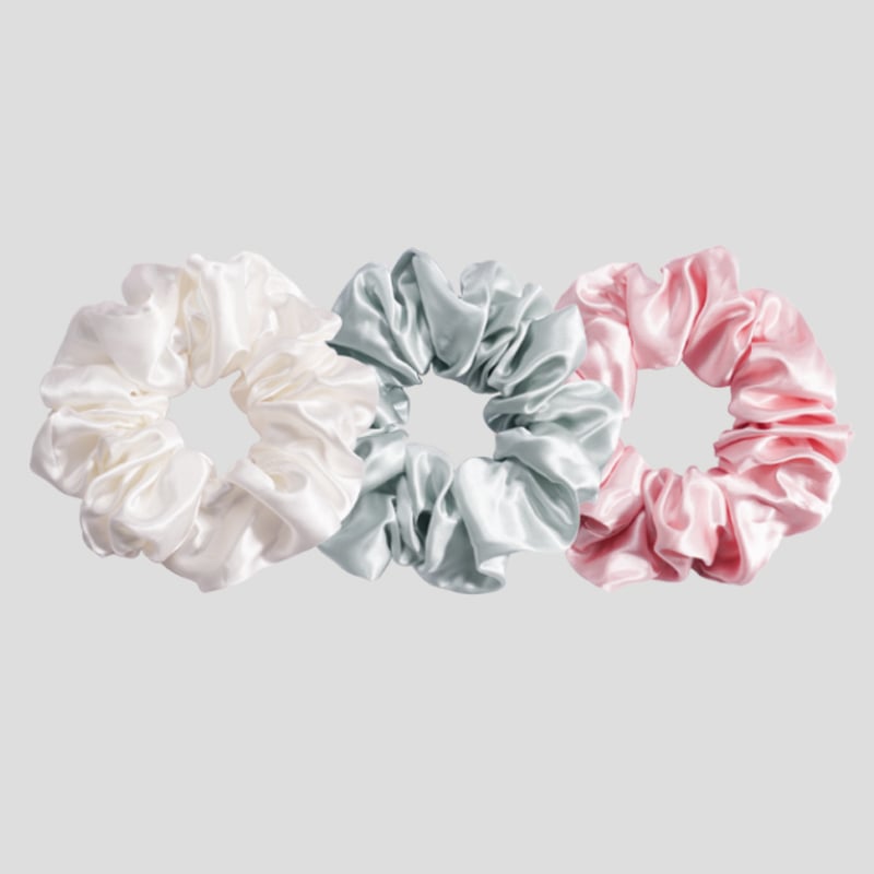 Custom Design 5cm Organic Silk Elastic Hair Ties 22 Momme Custom Colors Logo Large Silk Hair Scrunchies