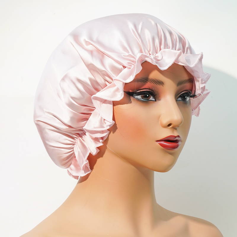 Wholesale 100% Mulberry Silk Sleeping Cap for Women Custom Color & Logo Protects Hair From Frizz Silk Hair Bonnet