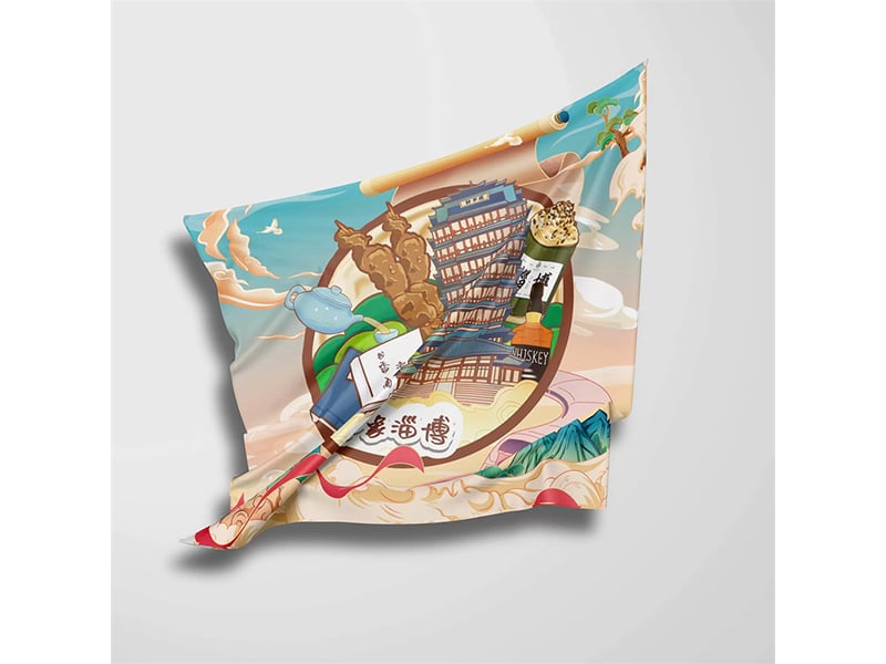Silk handkerchief Impression of Zibo