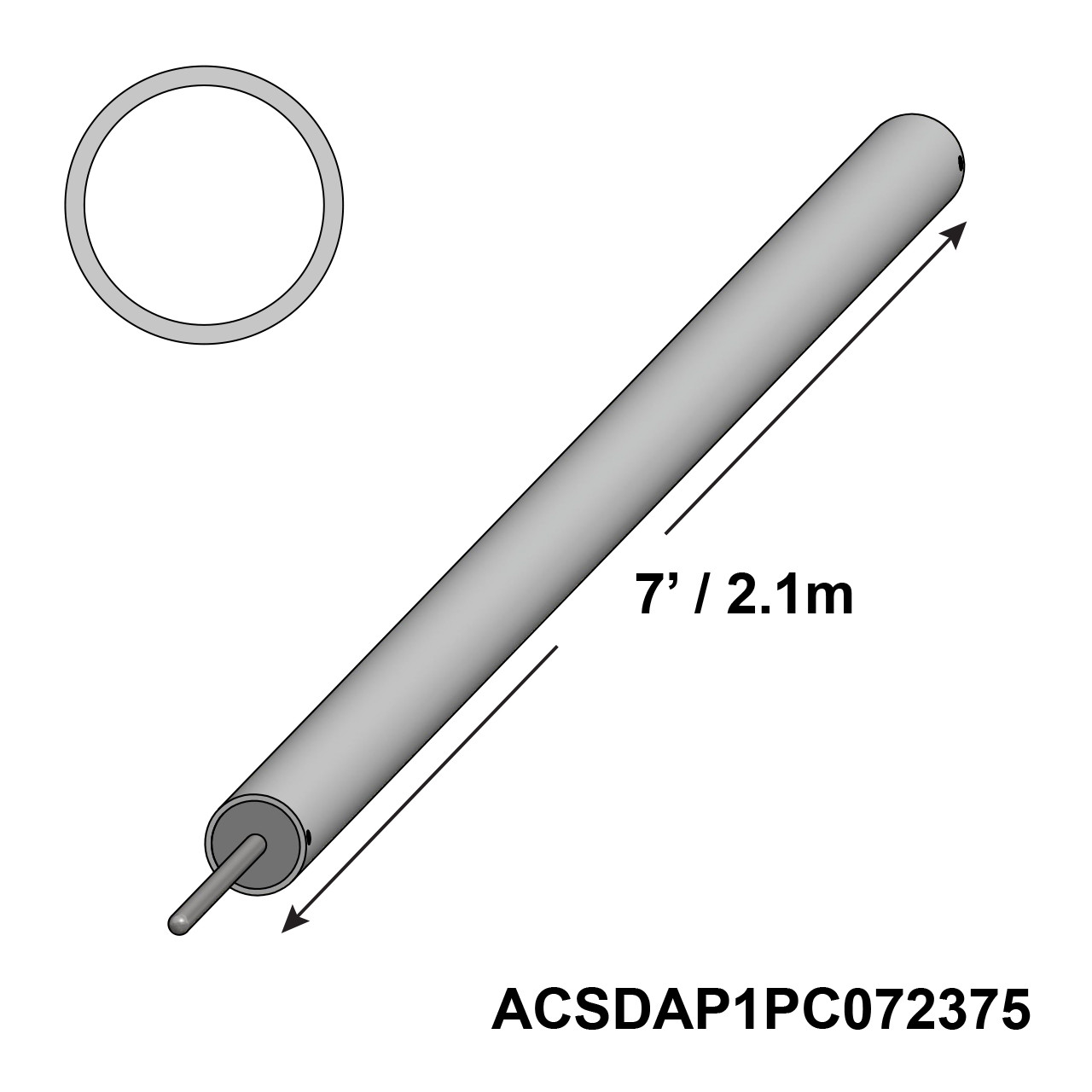 7' Aluminum Side Pole