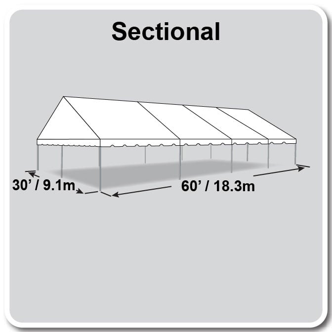 30' X 60' Gable Frame Tent / one piece tent top, Complete