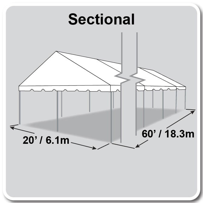 20' X 60' Gable Frame Tent / one piece tent top, Complete