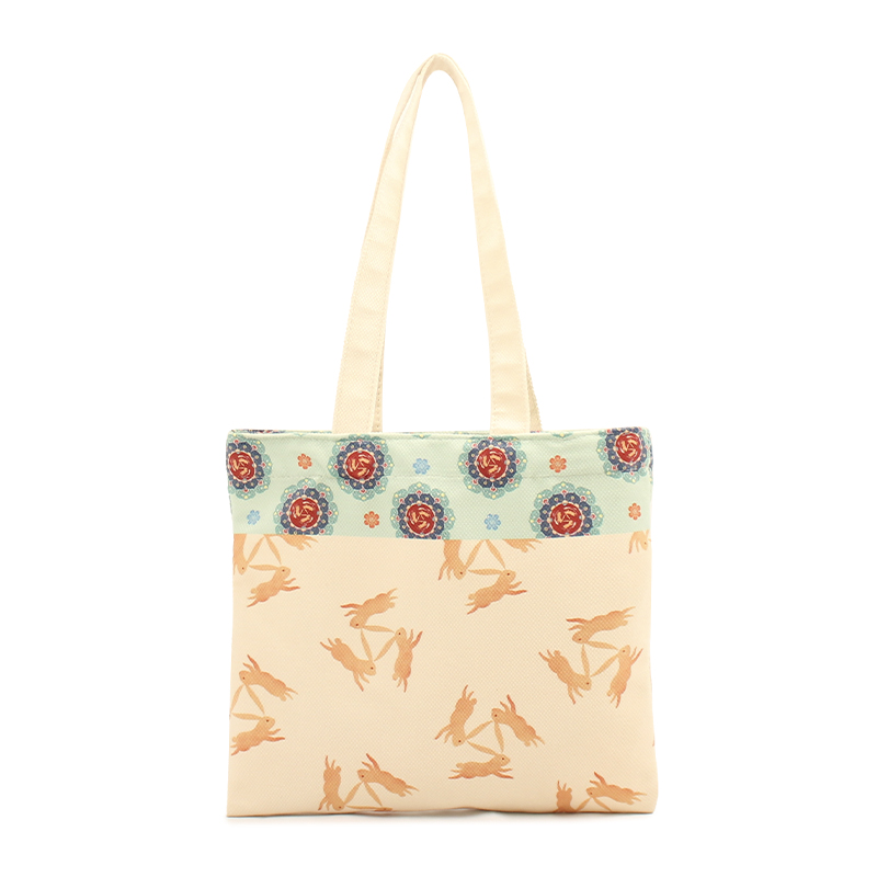 Custom Printed Zipper Canvas Tote Bag