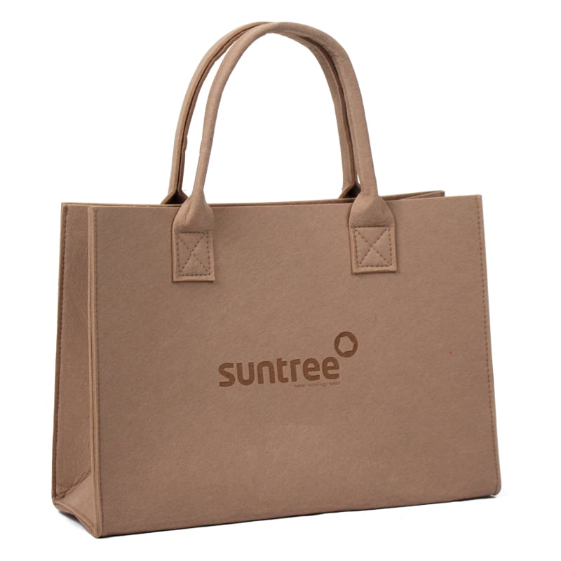 Custom Logo Reinforced Felt Tote Shopping Bag