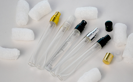Small perfume bottles support quick testing