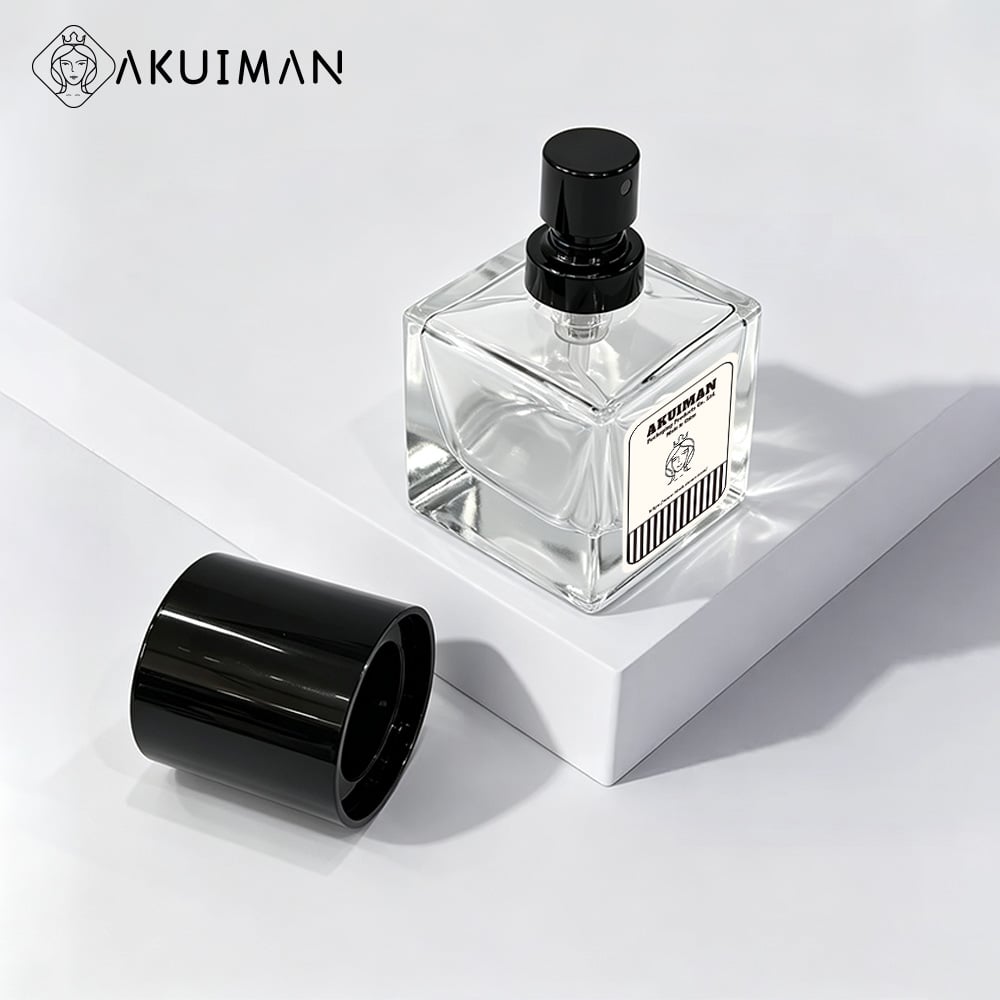 High End 15ml Transparent Square Cosmetic Packaging Low MOQ OEM Factory Glass Perfume Bottle