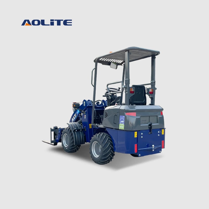 AOLITE E607 electric mini wheel loader new energy 100% battery power 700kg rated load 4WD front end loader