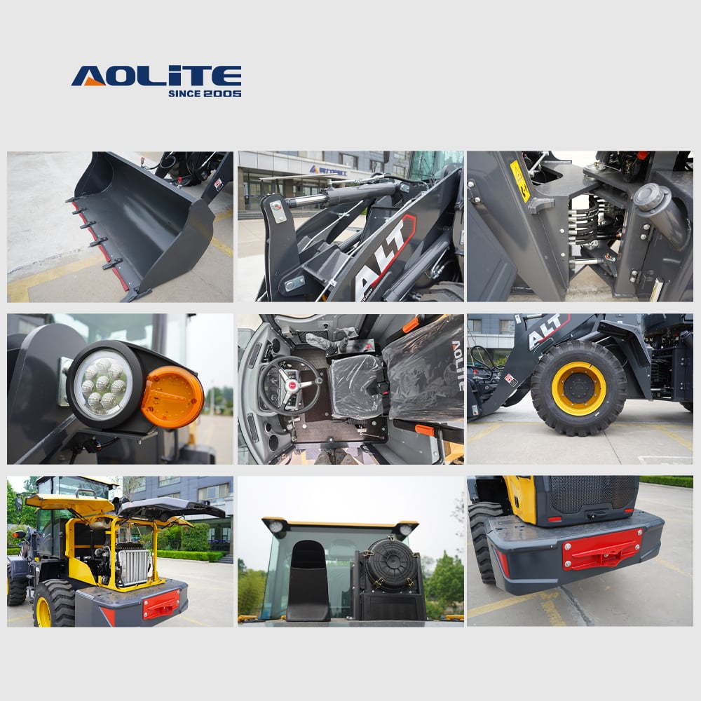 AOLITE 932T diesel 4-wiel aandrywing 2,0-ton masjien met geartikuleerde voorste wiel-laaier
