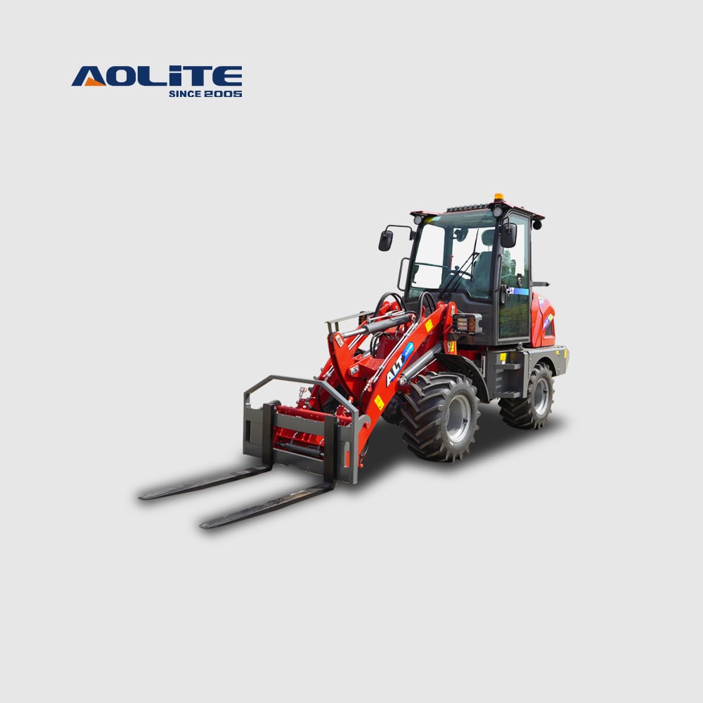 AOLITE E612 electric wheel loader new energy 1200kg rated load closed cabin loader with air conditioner