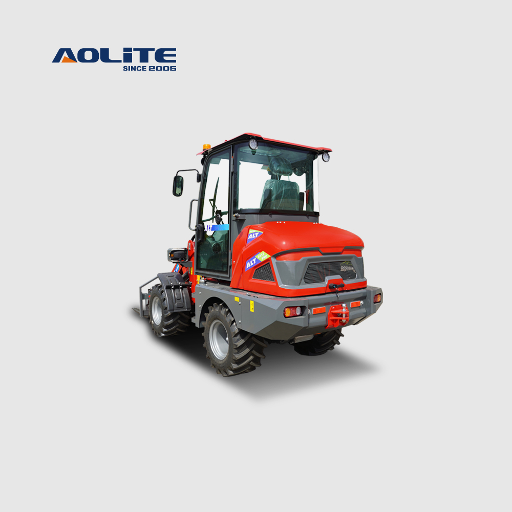 AOLITE E612 electric wheel loader new energy 1200kg rated load closed cabin loader with air conditioner