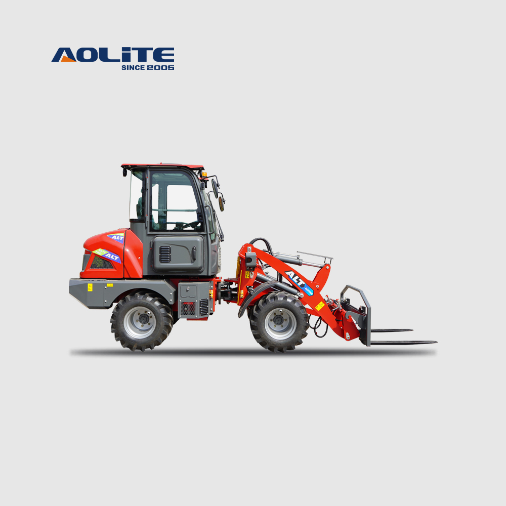 AOLITE E612 electric wheel loader new energy 1200kg rated load closed cabin loader with air conditioner