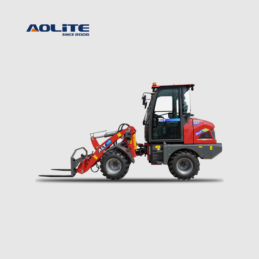 AOLITE E612 electric wheel loader new energy 1200kg rated load closed cabin loader with air conditioner