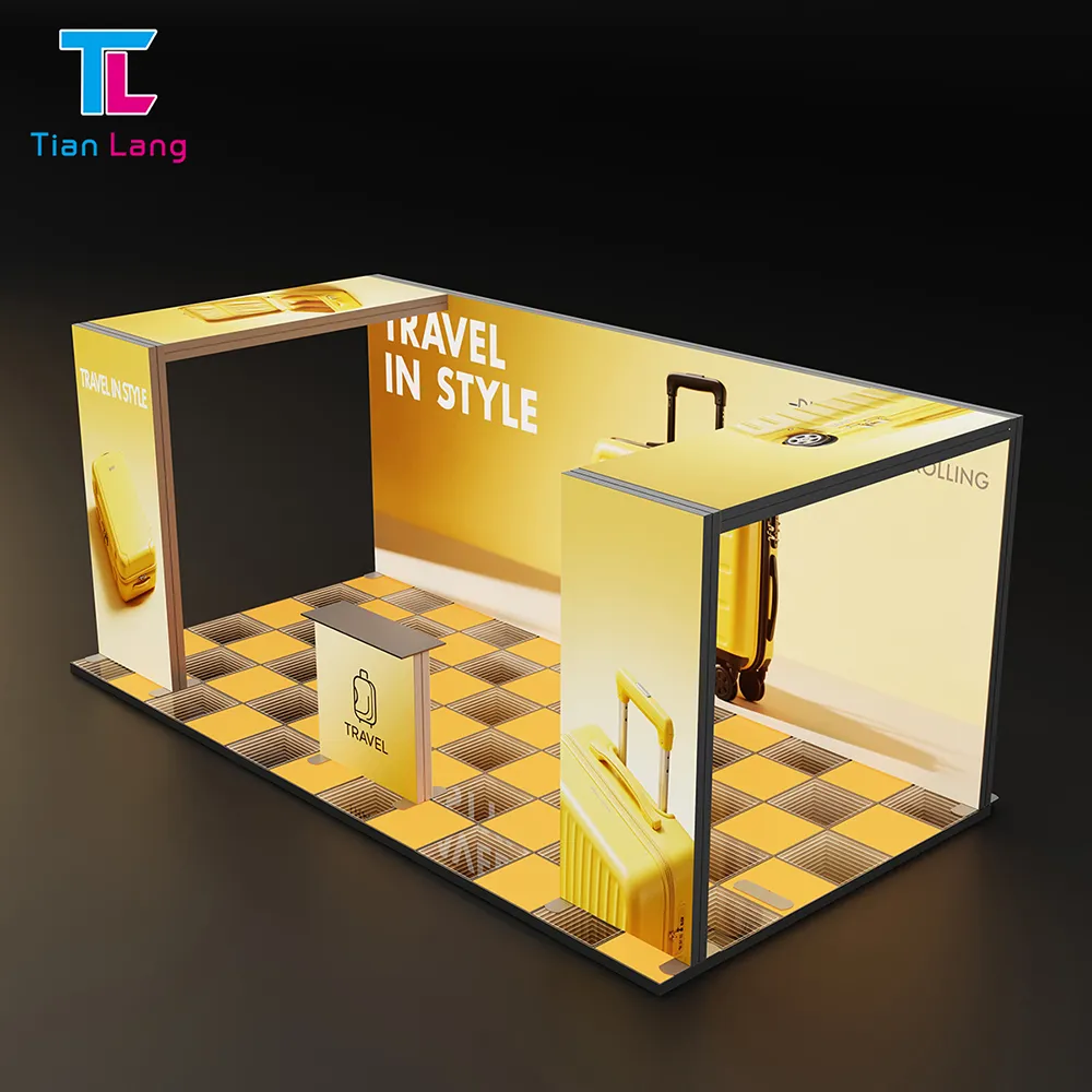 TIANLANG Abyss Mirror Floor 6x3m: Island Booth LED Depth Floor for Product Launch Events