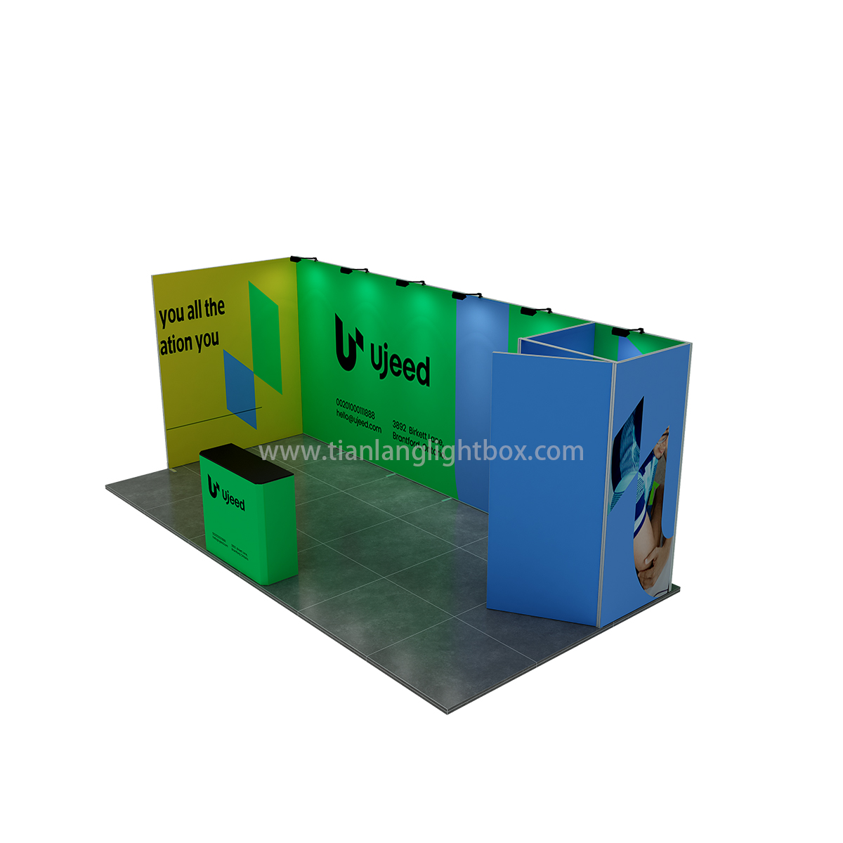 TIANLANG Compact Fabric Booth: 20x10ft-Layout