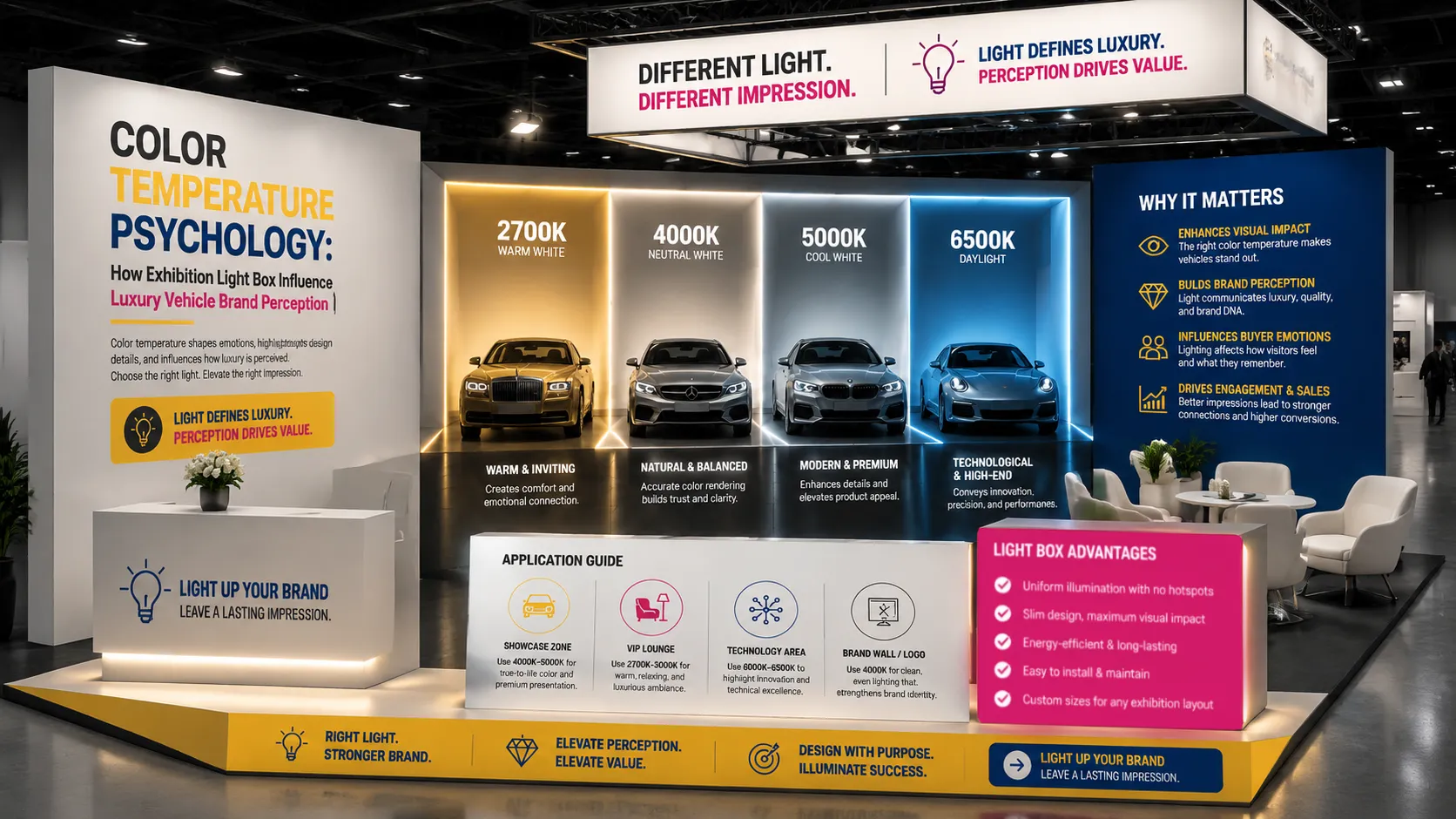 Color Temperature Psychology: How Exhibition Light Box LEDs Influence Luxury Vehicle Brand Perception