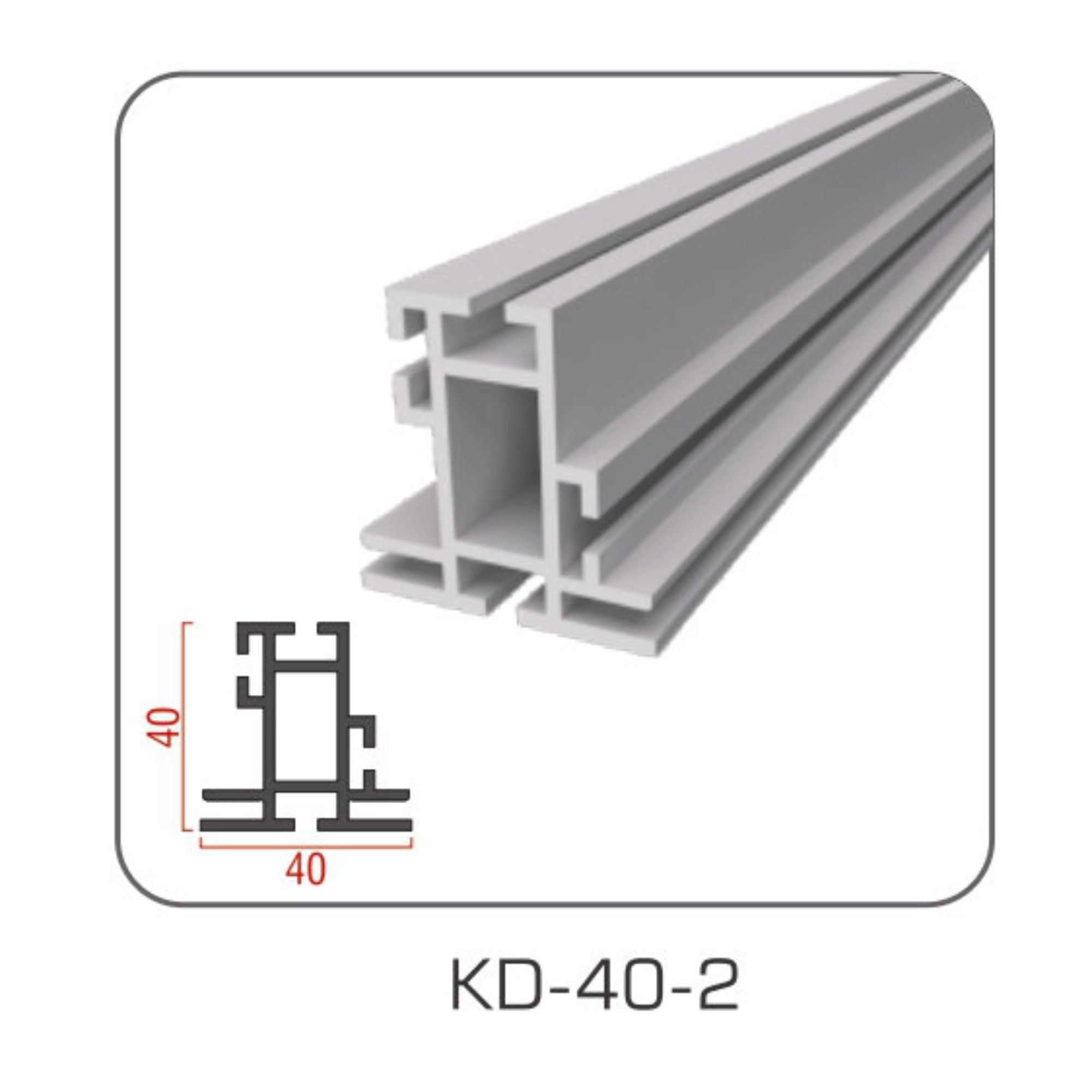 TIANLANG KD-40-2 Aluminum Profile : Dual Track for Accessories