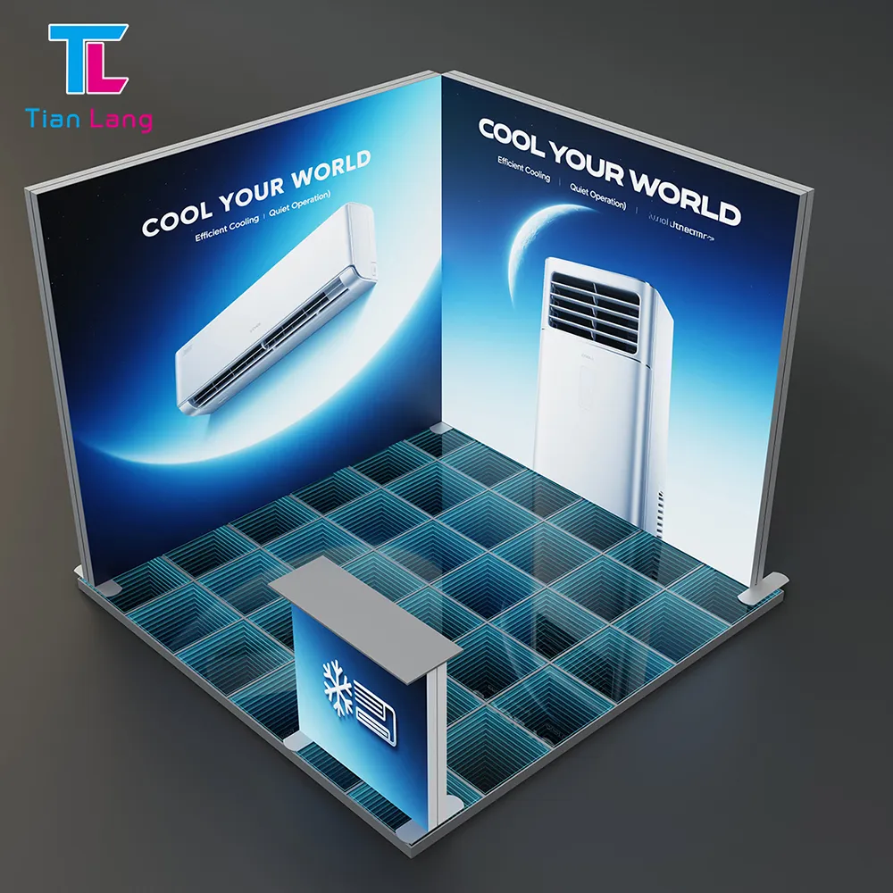 Tianlang Multi-layered Infinity Mirror 3M*3M: Corner Booth LED Glass with Interlocking Panel Design
