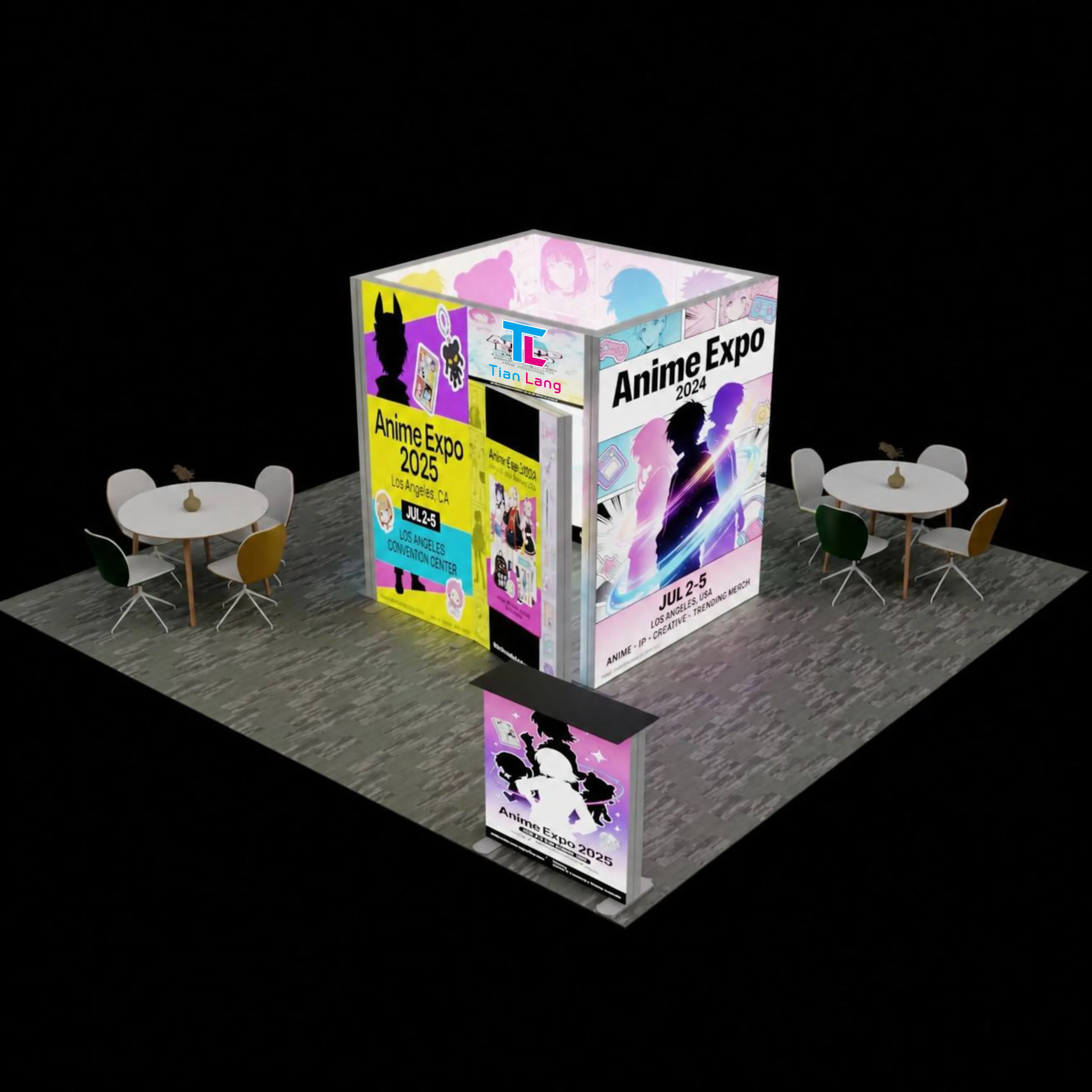 TIANLANG 6x6 Booth : Built-In Storage Room Design