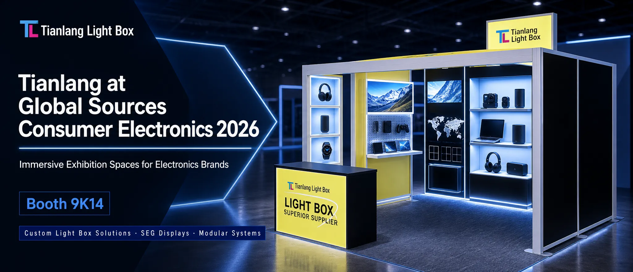 Tianlang Light Box Shines at Global Sources Consumer Electronics Show 2026, Empowering Electronics Brands with Immersive Exhibition Spaces