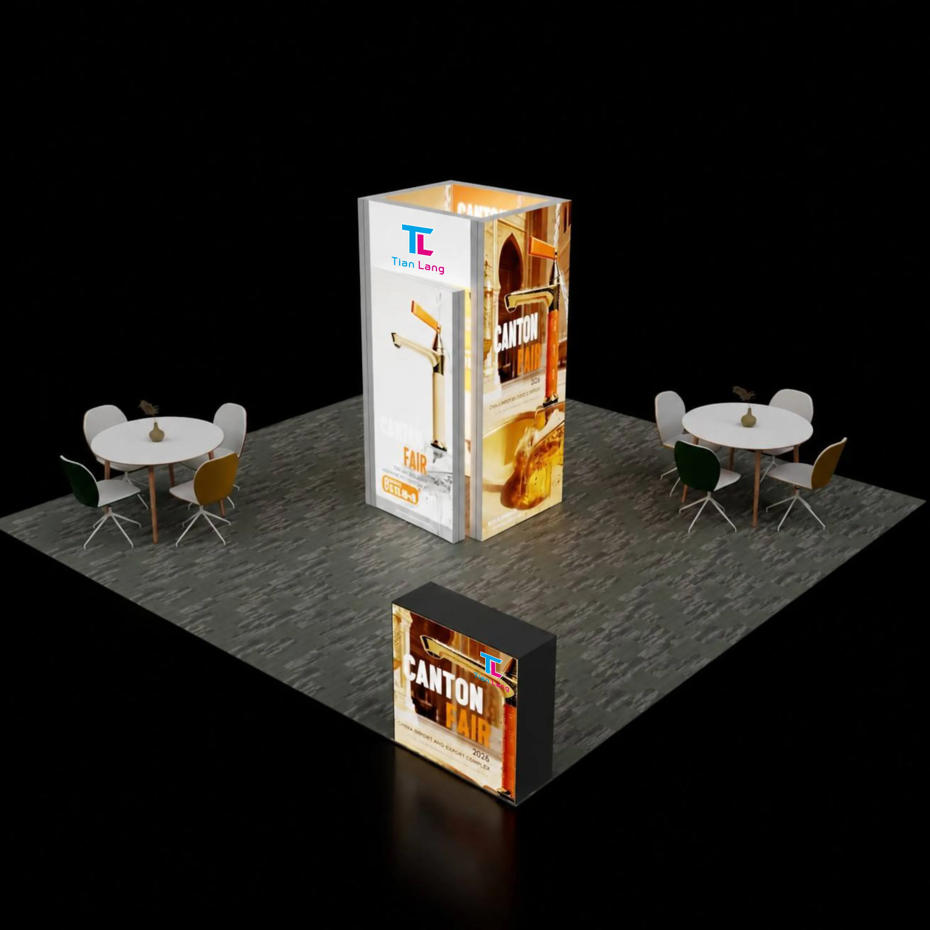 TIANLANG 6x6 Modular Booth : With Private Storage Area
