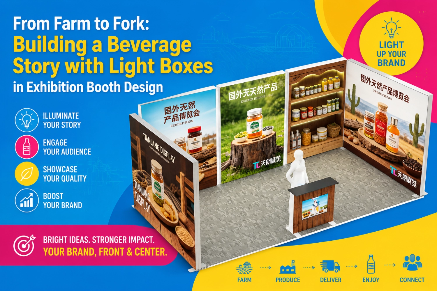 From Farm to Fork: Building a Beverage Story with Light Boxes in Exhibition Booth Design