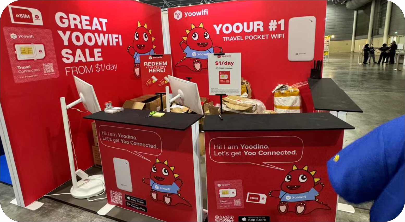 YooWifi Travel Exhibition case picture display
