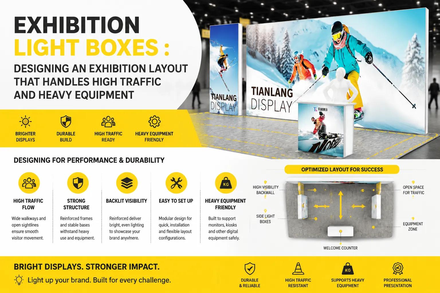 Light Boxes : Designing an Exhibition Layout That Handles High Traffic and Heavy Equipment