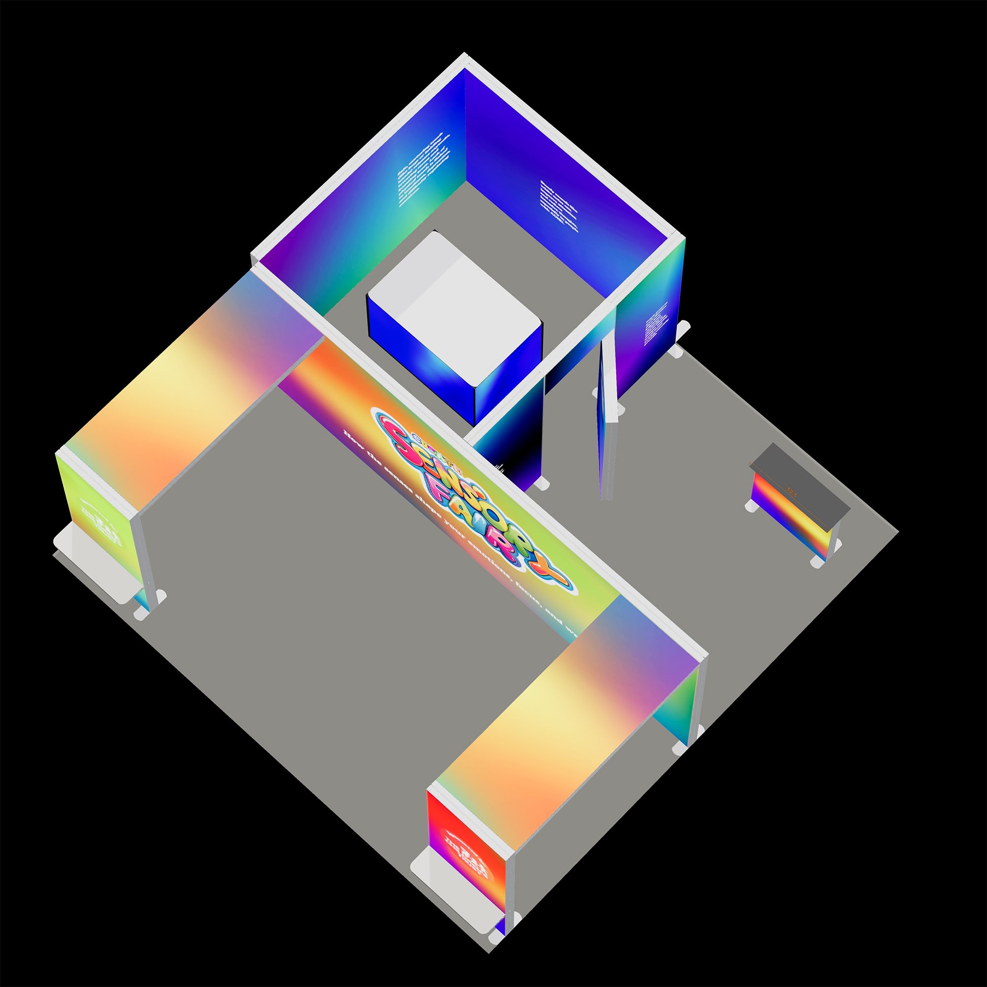 TIANLANG 6x6 Island Booth : Double Sided SEG Display