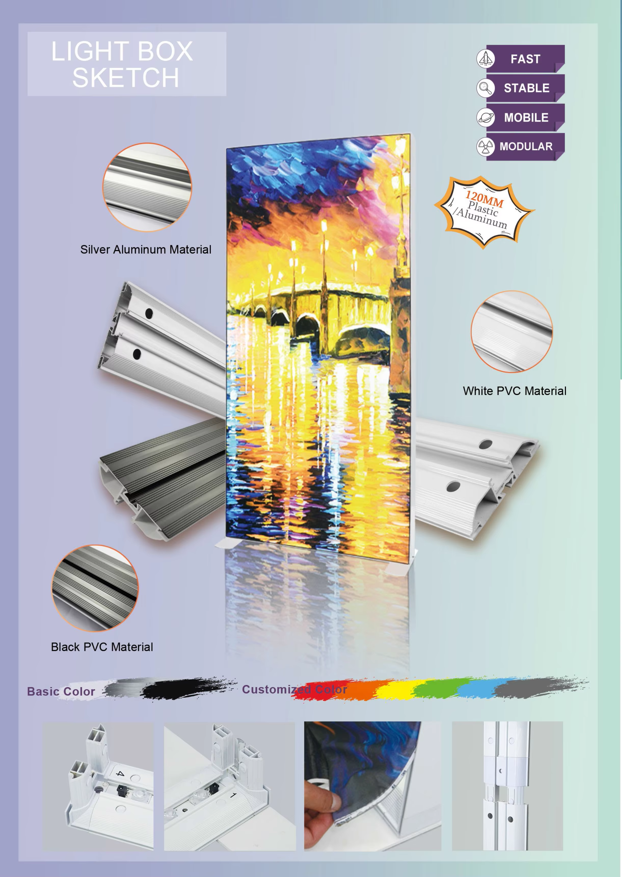 TianLang Agent Wanted Tool-Free Aluminum Frame Advertising Fabric Light Box Event Backdrop Trade Show Light Box Booth factory