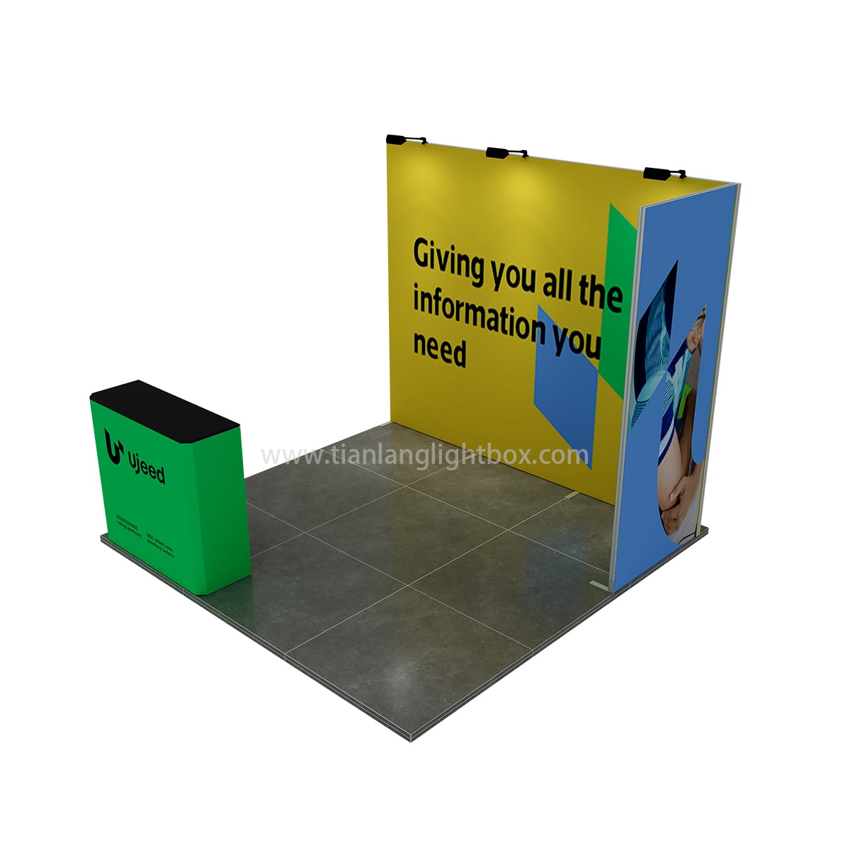 TIANLANG X Fabric Frame Booth: 10x10ft-Layout 3