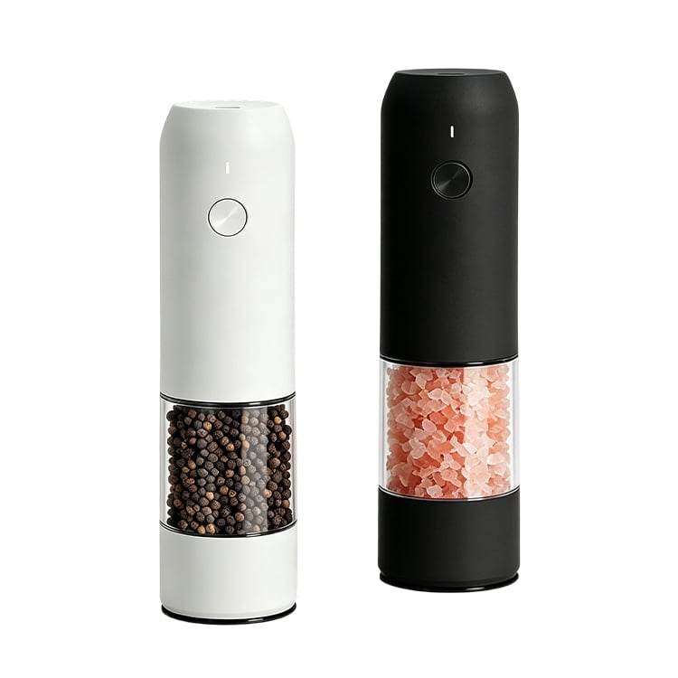 Bestselgende elektrisk salt- og pepperkvern med 5 nivåer for justering av kvernstilling og 70 ml synsfelt for kjøkken og grill